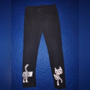 Gymboree Black Leggings with Cat Design